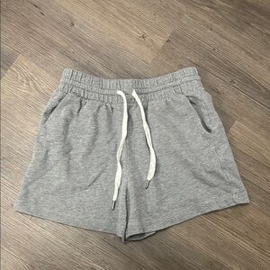 Gray Casual Drawstring Shorts